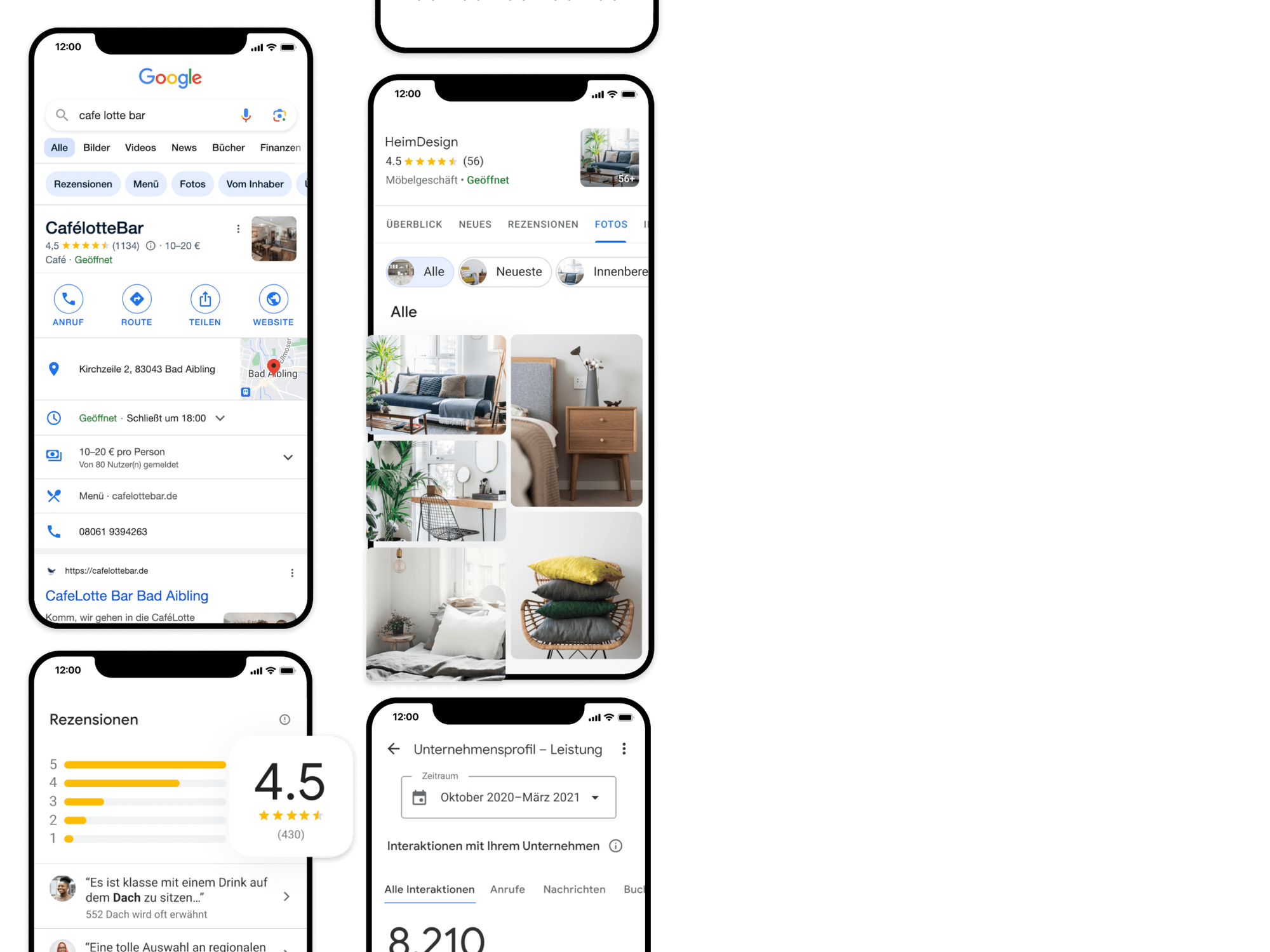 Gogle Unternehmensprofil Bildschirmfotos