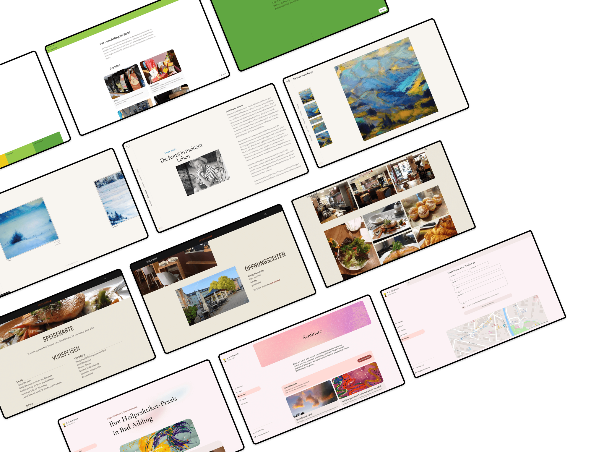 Webseiten Bildschirmfotos